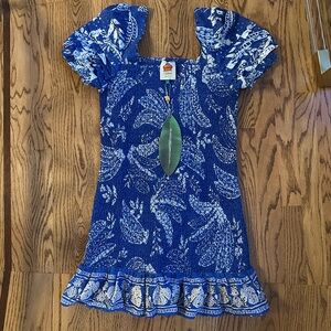 Farm Rio Blue Lace Banana Mini Dress
